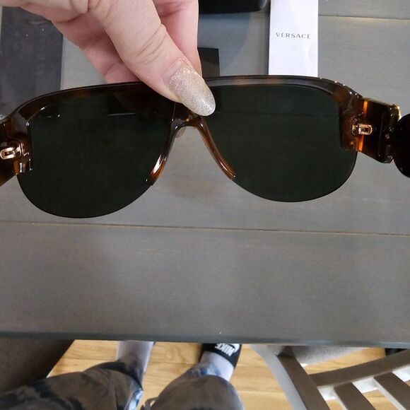 Versace Men's Havana Aviator 48 mm Sunglasses VE4391 531771 - Picture 9 of 16